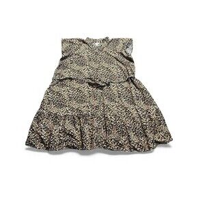 Plus Size Leopard Womens 4X/28-30 Animal Print Indie Flowy Belted Ruffle Skirt